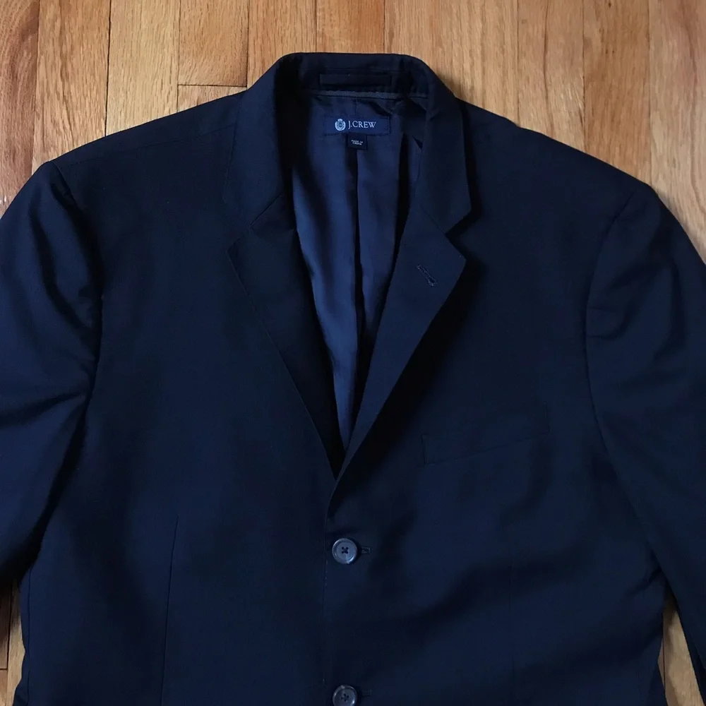 J. Crew X Loro Piana Black Ludlow Blazer Jacket Italian Wool 44R